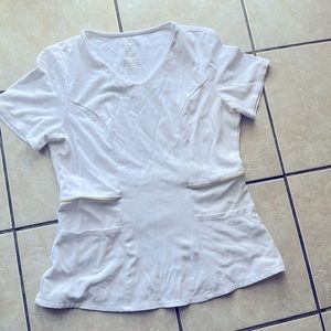 White scrub top